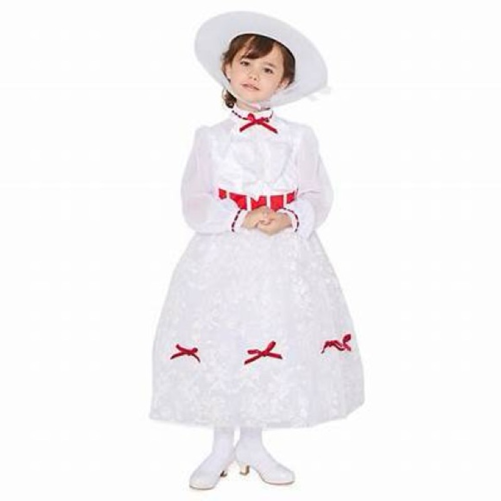 Disney Mary Poppins kids size 4 red white Costume